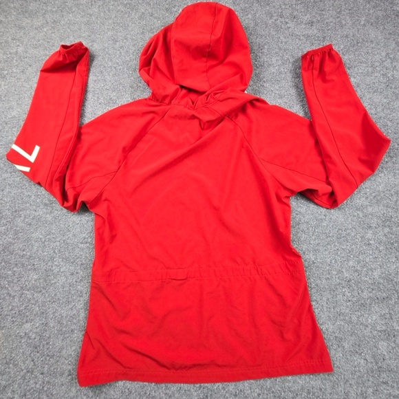 Nike Dri-Fit Half Zip Front Pocket Hoodie Windbreaker Jacket Women's Small- Red - Picture 2 of 12